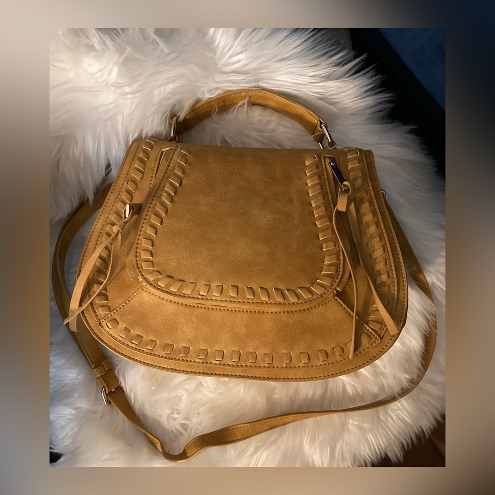 URBAN EXPRESSIONS Khloe Crossbody/Satchel in color Mustard - Picture 3 of 12